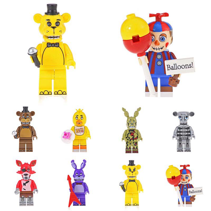 7cm Mainan Five Nights at Freddy's Midnight Bear Action Figurines Assembled Building Dolls Assembled Toys Boneka