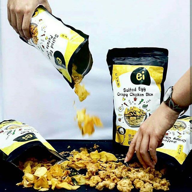 Ei Salted Egg Potato Chips & Chicken Skin JUMBO. Original Lebih Lezat dr Irvins Sikkii Papatos Lebro