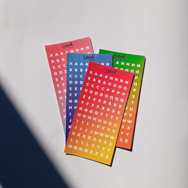 

Sticker Alphabet Fidhimaproject #03 │Stiker Huruf Bulat Gradasi