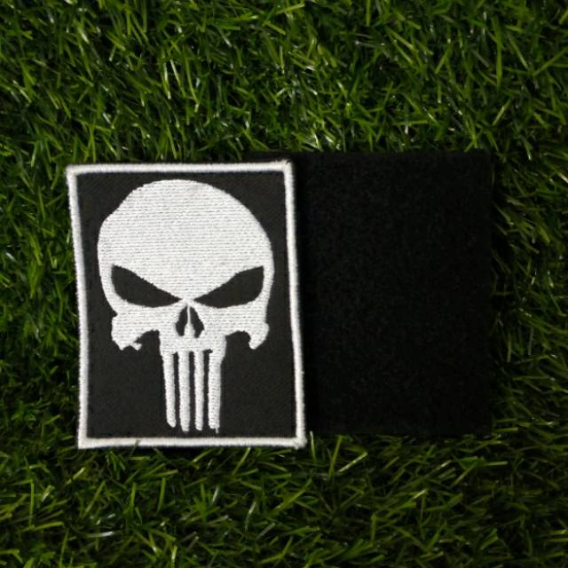 Bordir Patch Velco PUNISHER Airsofter Badge Bet Aksesoris Fashion Komunitas Velkro Pelkro Tengkorak