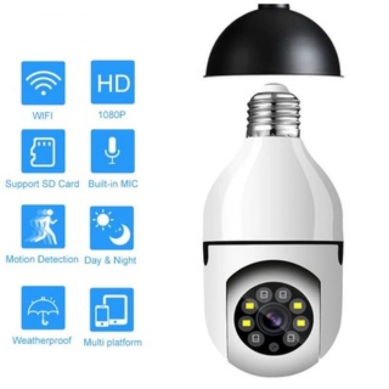 CCTV IP Camera PTZ Mini Bohlam E27 Wireless Bohlam Lampu Nirkabel HD 1080 Baru Kamera IP Wifi dengan Penglihatan Malam