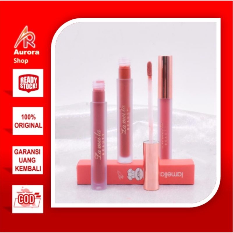 Lameila Lipstick Cair Lipglaze Velvet Metal Beauty Liptint By Aurora 1029