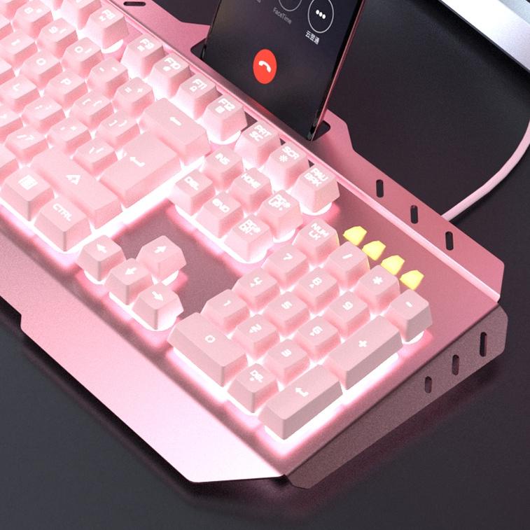 Serbuuuu.. Pink Girl Cute Backlight Gaming Keyboard dan Mouse Combo Mechanical Feel Mekanikal Gamer 