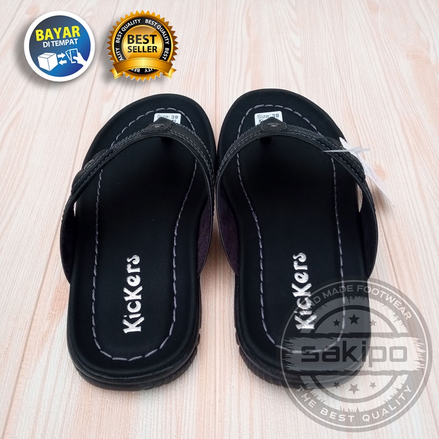 PROMO 2.2 SANDAL PRIA DEWASA REMAJA KICKERS JAPIT HITAM COKLAT TAN TRENDI TERBARU / SANDAL JEPIT TERMURAH / SAKIPO