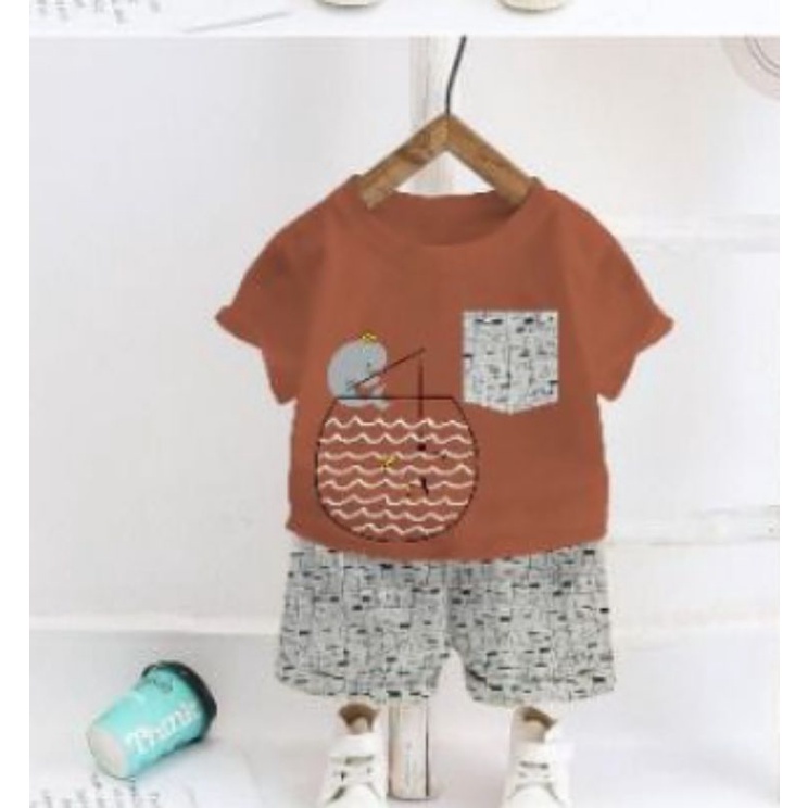 SETELAN ANAK MURAH / SETELAN ANAK COWOK MURAH / SETELAN ANAK LAKI MURAH / BAJU ANAK MURAH / SETELAN BERMAIN ANAK-BRICK