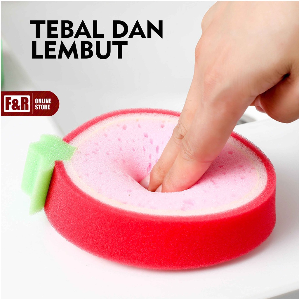 Spons Spon Sponge Spoon Cuci Piring Gelas Cangkir Perlatan Dapur Spon Mandi Buah Buahan Fruit Sponge