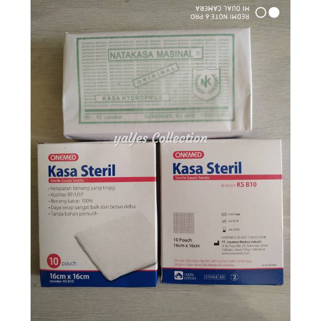 Kasa steril onemed 10 harga per BOX - natakasa masinal hydrophile 12 lembar original balut luka P3K