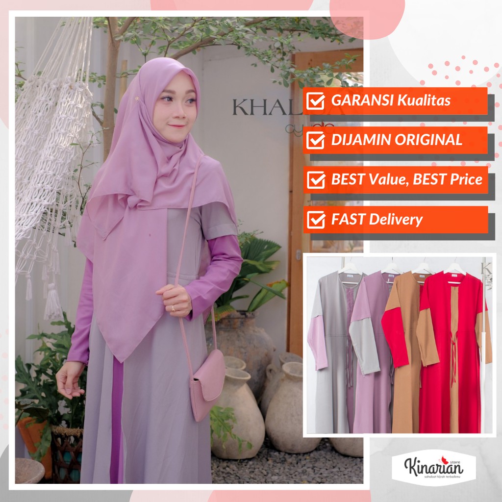 Gamis KHALISA dress Original by Ayudia Indonesia - Gamis Syari Modern Terbaru - Gamis Kantor