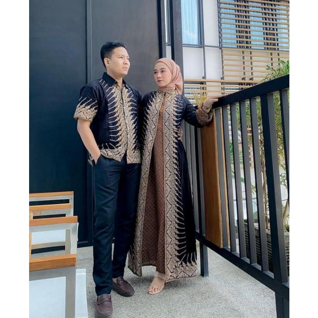 ADA ANAK Batik Couple Keluarga Terbaru model gamis katun soga batik