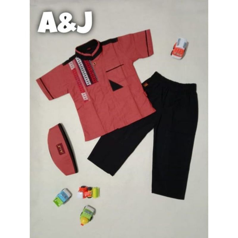 Setelan Baju Koko Anak laki laki  A&J Bordir Usia 3-13th By Al-jami'