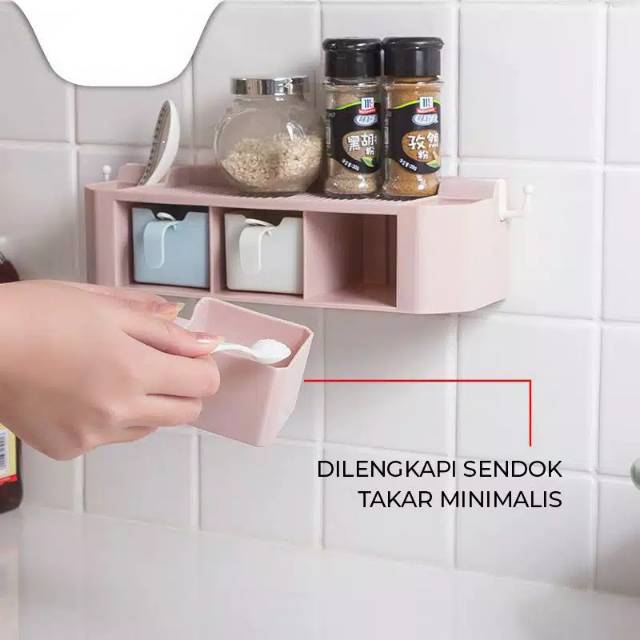 RAK BUMBU DAPUR TEMPAT BUMBU DAPUR TEMPEL KOTAK BUMBU DAPUR GANTUNG SERBAGUNA BUMBU DAPUR PLASTIK