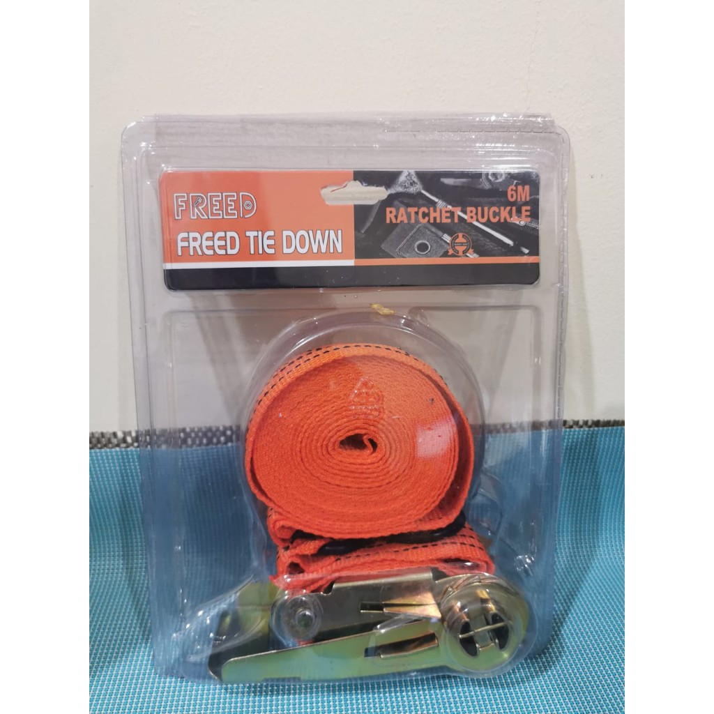 Tali Bagasi 6m FREED Rathet Tie Down Buckle 6 Meter Ikat Gesper