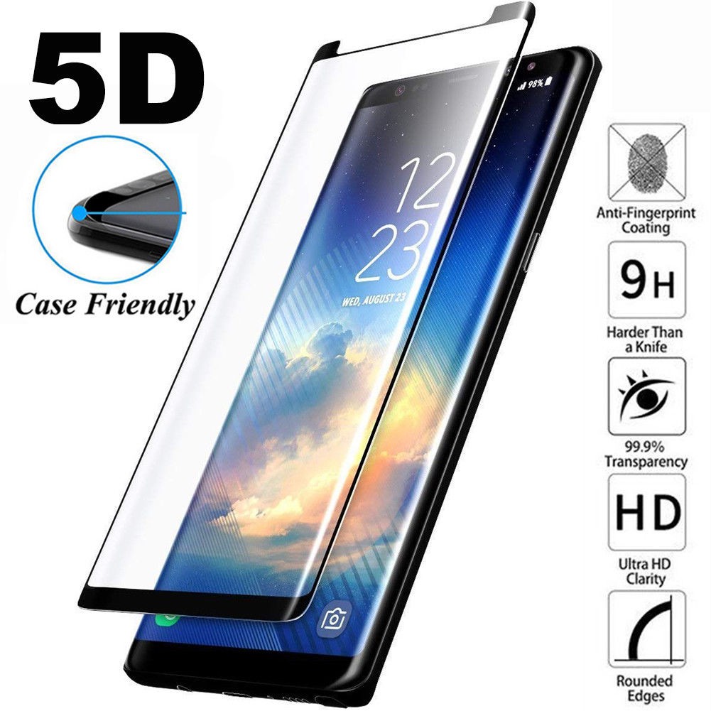 Tempered Glass 5D Samsung S8 FULL LEM - Case Friendly -Anti Gores