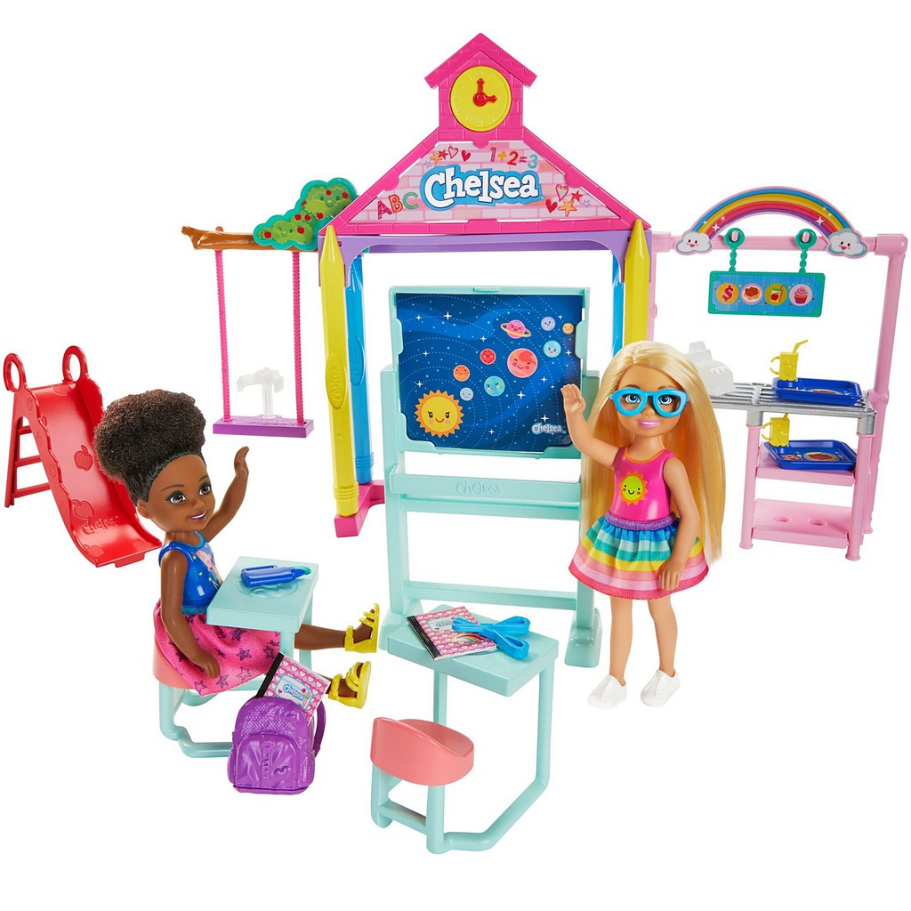 Barbie Club Chelsea School Playset Boneka Mainan Anak Class Room Original Mattel Doll