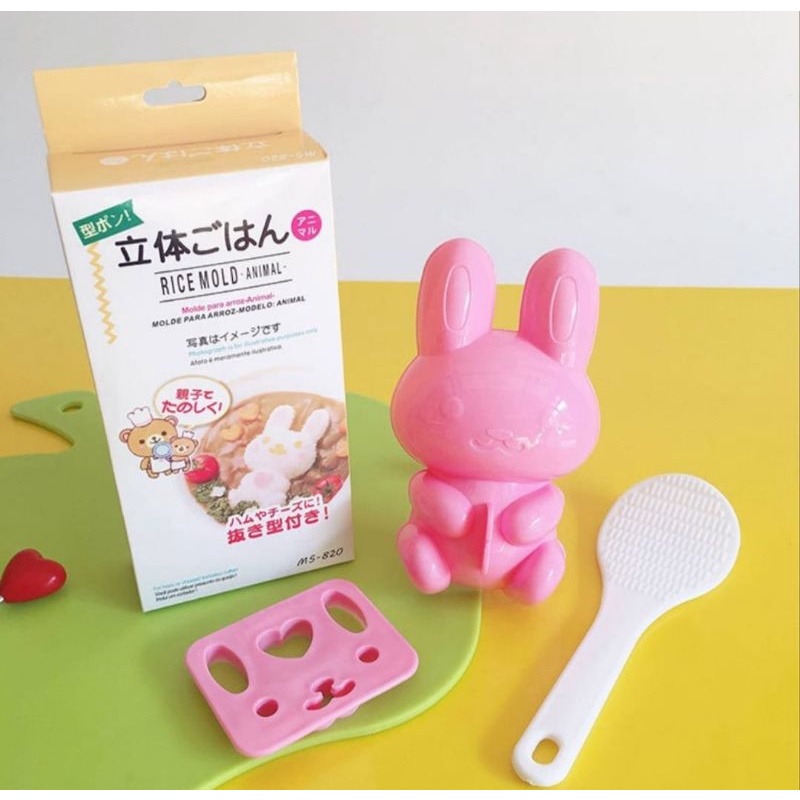 Cetakan Nasi Bento Bunny Set 3 in 1 Kecil Lucu