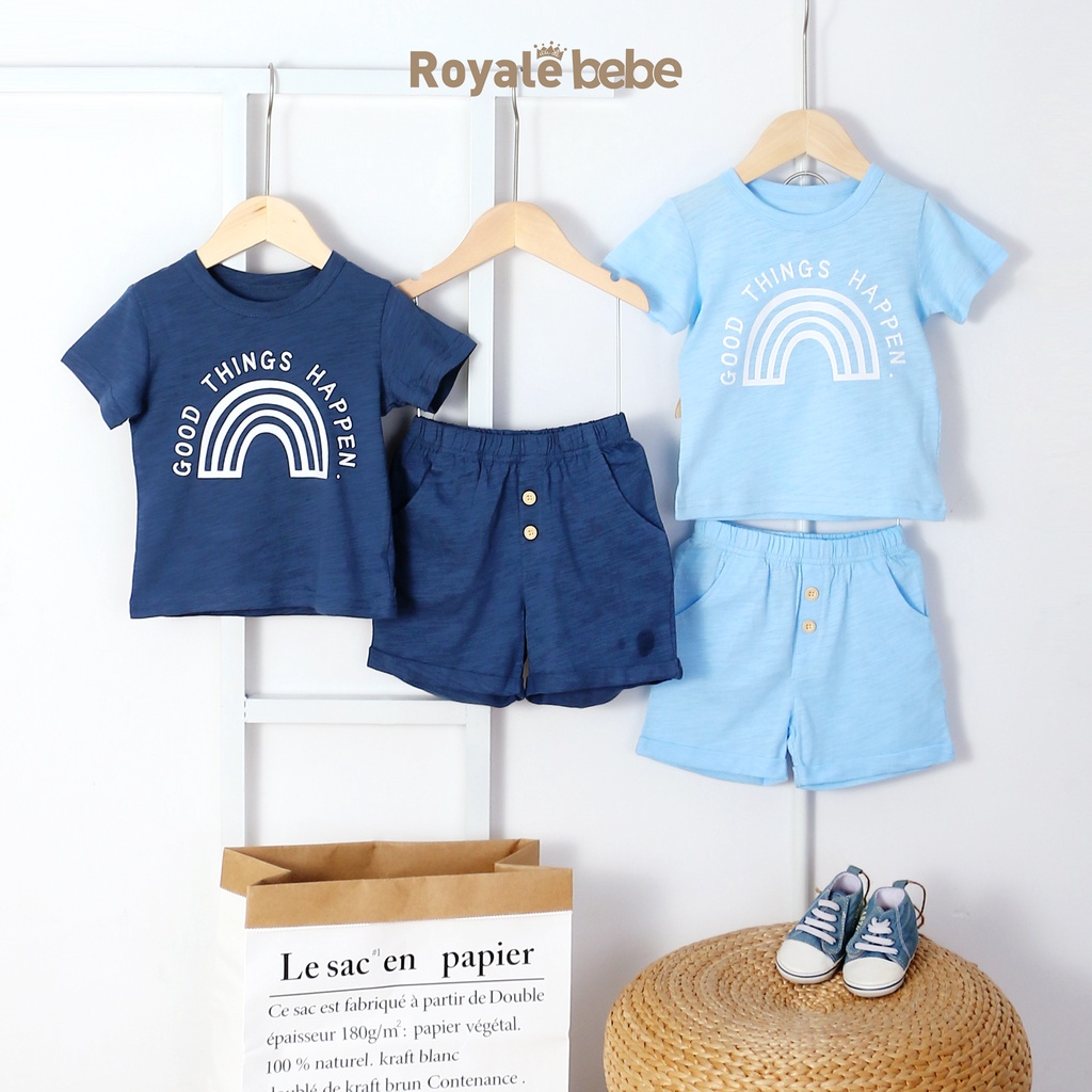 ROYALE BEBE BRIXTON SET - SETELAN ANAK BAJU PENDEK CELANA PENDEK SETELAN BAJU ANAK 1 - 3 TAHUN