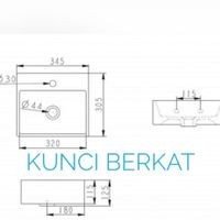 Wastafel/Sericite 2027/Kotak/Minimalis/Mini/Komplite Accesories/Putih