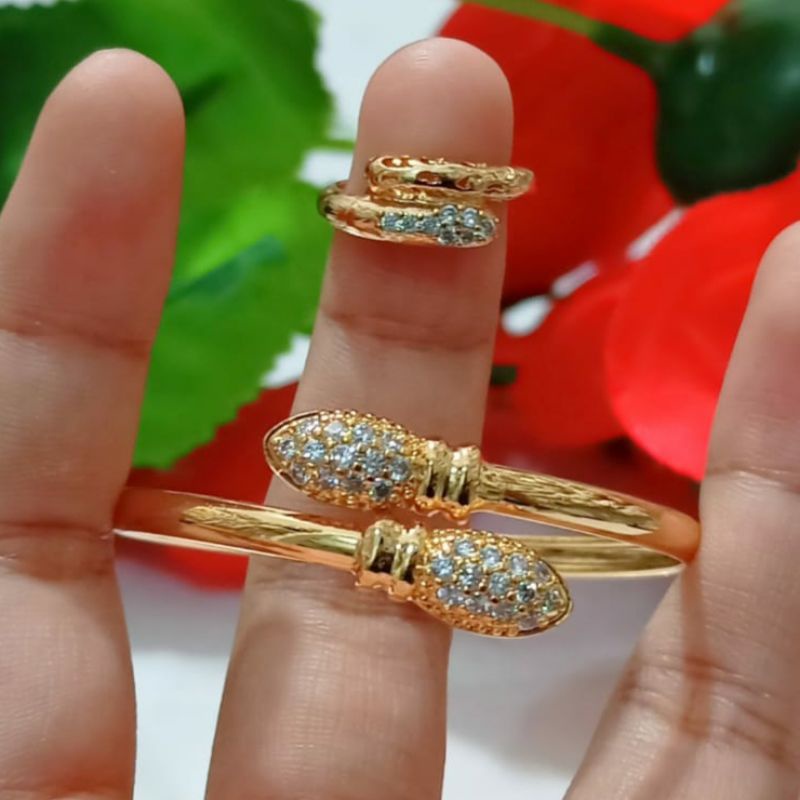 Gelang Anak free Cincin Bangle Mata Tidak Karat/TERLARIS (COD)