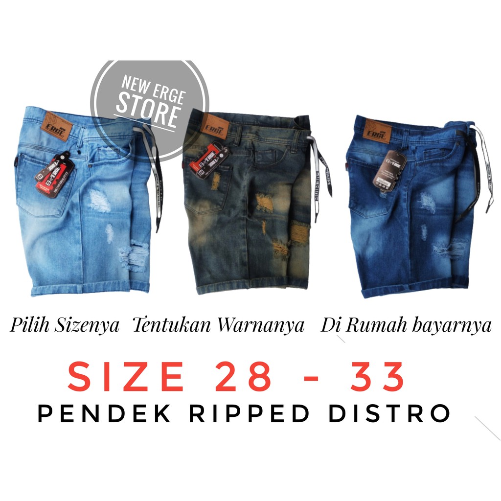 COD Celana Pendek Sobek Jeans Pria Robek Short Pants Ripped Wizker Distro Broadshort Tali Premium