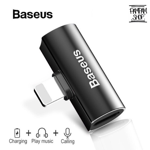 Baseus Original L46 Audio Converter Lightning to 2 Lightning Jack Audio Iphone 8 Plus 8+ IP 11 12 13 Ori