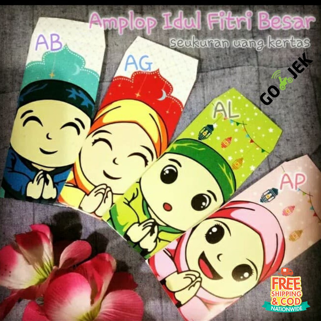 1 Pack Amplop Lebaran Idul Fitri Besar Motif Lucu Dan Unik