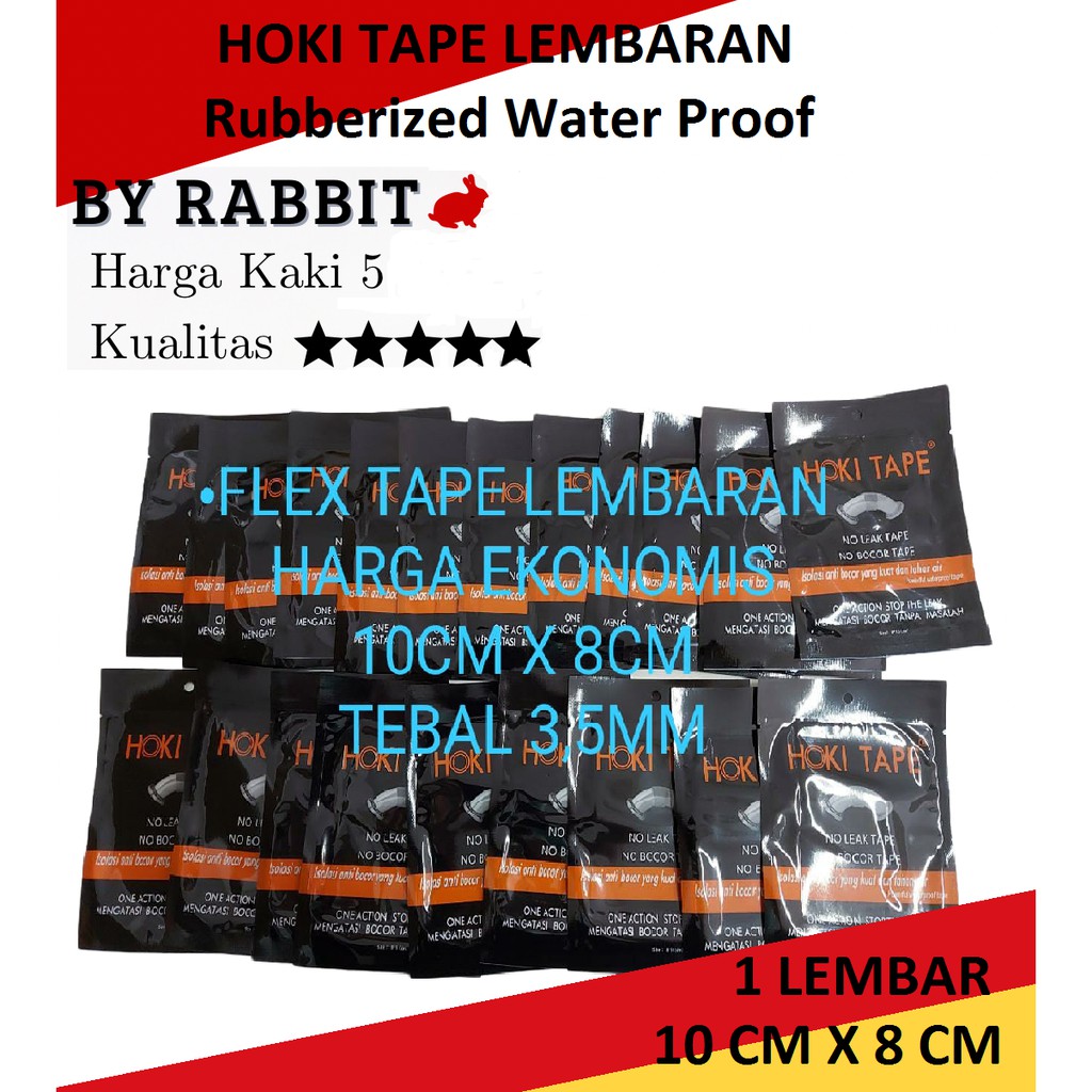 

FLEX TAPE –HOKI TAPE lembaran Isolasi Ajaib Super Kuat Rubberized Water Proof – Hitam
