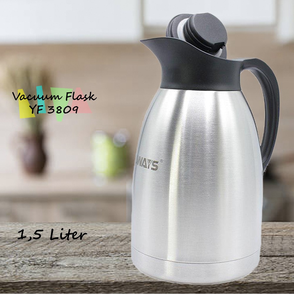 Alldaysmart Termos Glass Stanless Steel Vacuum Flask YF3809 1500ml