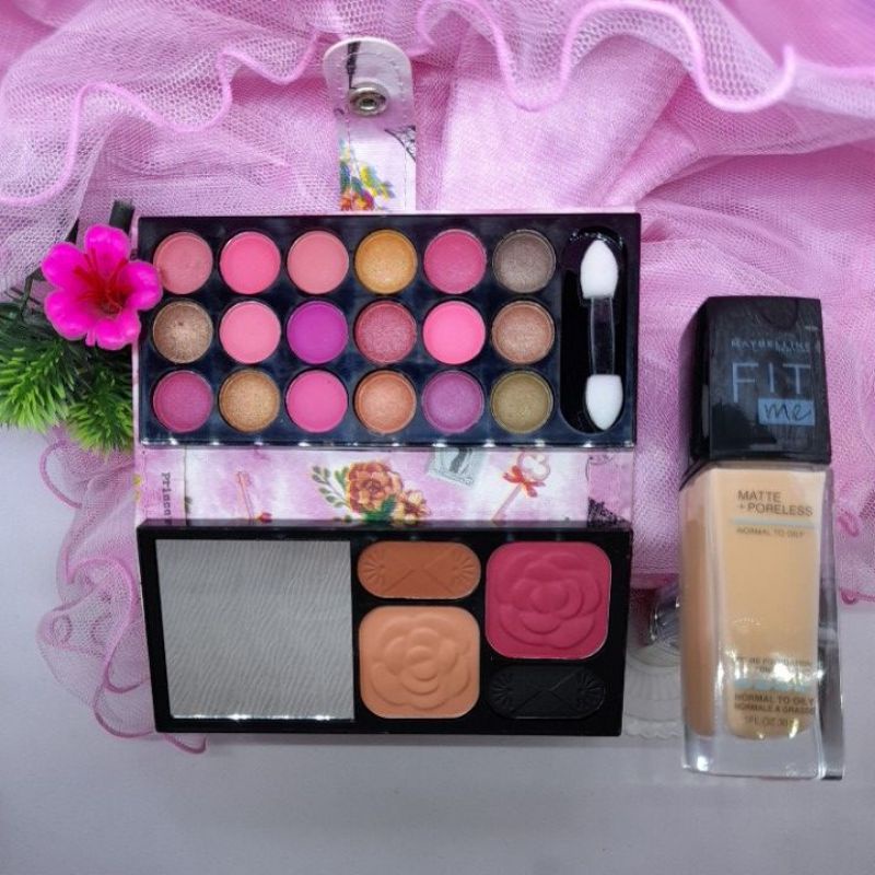 Paket Kosmetik Fondation Fit Me  Maybelline + Eyeshadow Maybelline