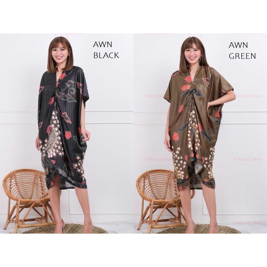 Dress KAFTAN PREMIUM DRESS WANITA MODERN PESTA LEBARAN BATIK VN992 141 AWN (Z6I9) Dress Wanita Murah