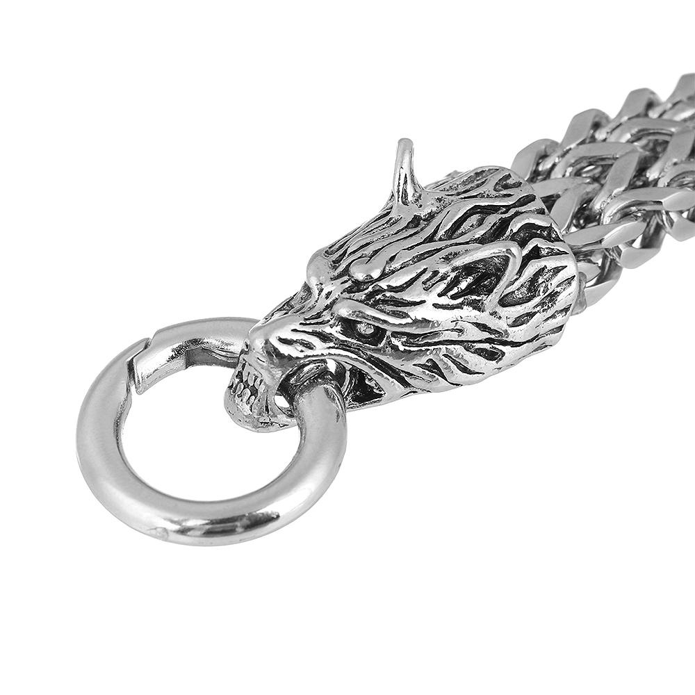 Solighter Fenrir Kepala Gelang Fashion Rantai Cincin Gesper Gelang Stainless Steel