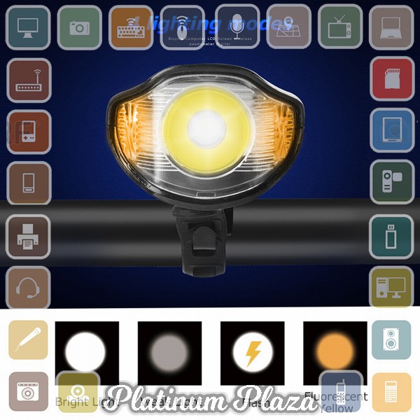 TaffSPORT Lampu Klakson Sepeda LCD Screen Waterproof + Speedometer - XA-585 - Black`25OD2J-