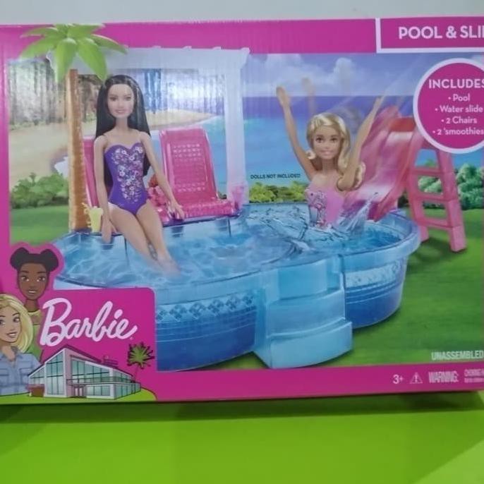barbie pool with slide