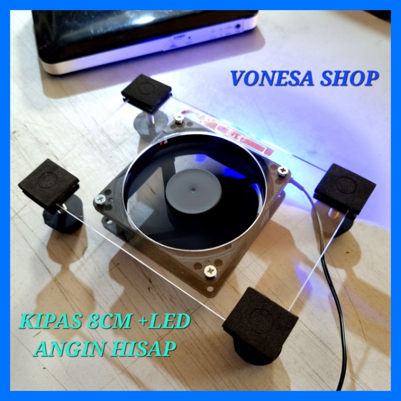 Kipas usb pendingin modem router wifi Fan 8cm dan tombol ON OFF 6000RPM cooling pad Kipas Akrilik dan LED