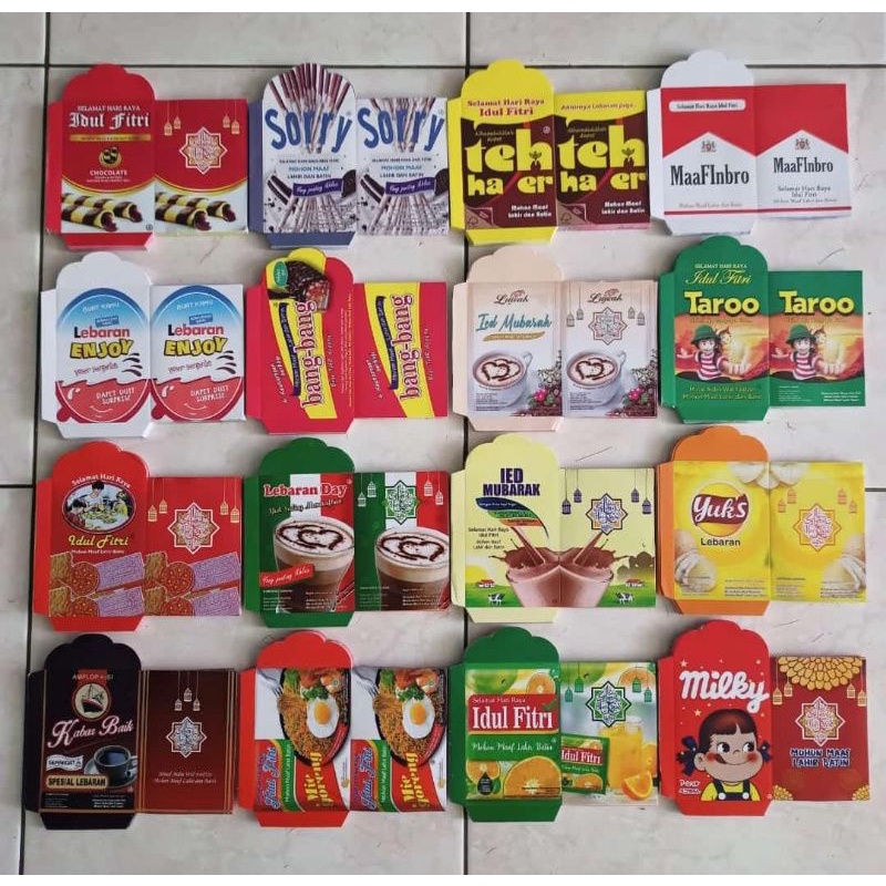 

amplop medium motif snack viral ukuran 712 siap pakek ngga repot ngelem