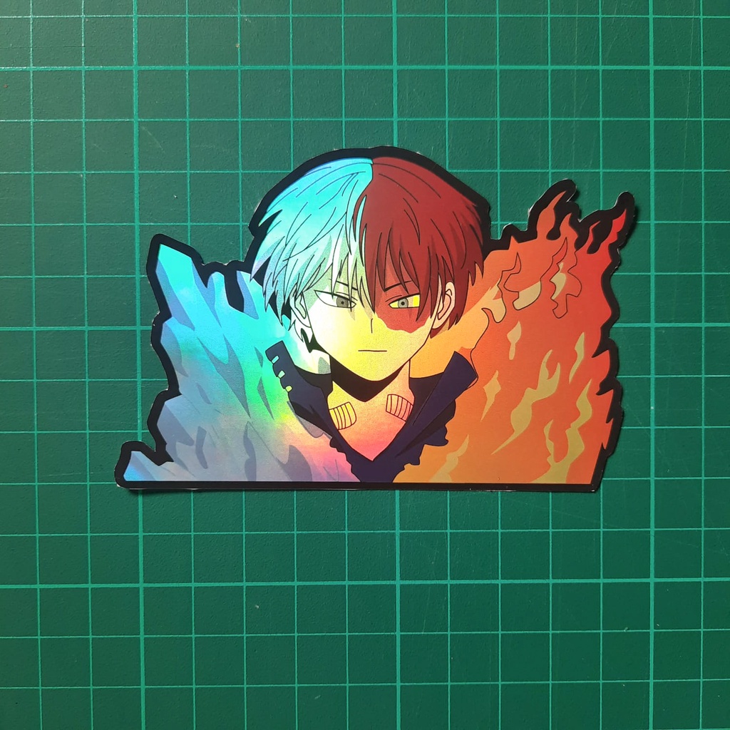 Boku no Hero Academia Hologram Stiker Anime - Todoroki
