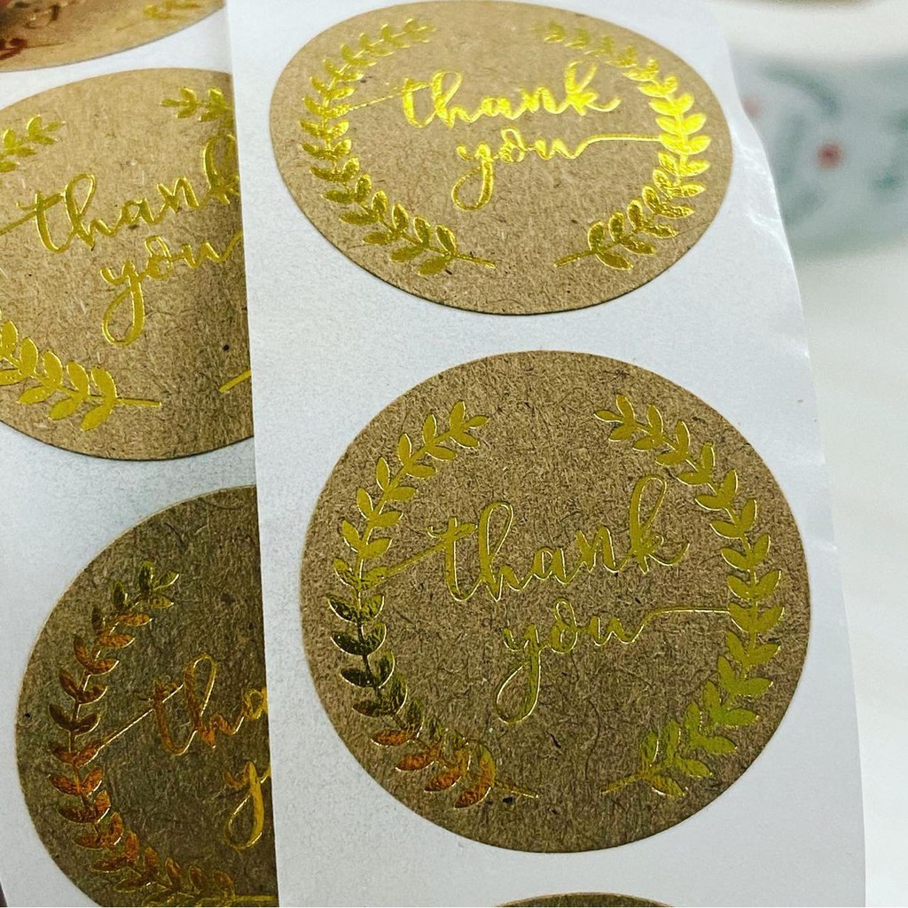 

Stiker Label Sticker Craft Gold Thank You Emas segel Product Produk Merchandise Gift Stickers Kado