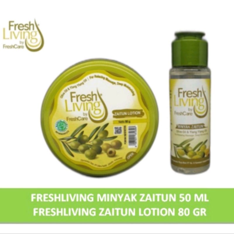 FreshLiving Zaitun Lotion 80g &amp; Minyak Zaitun 50ml Fresh living by FreshCare