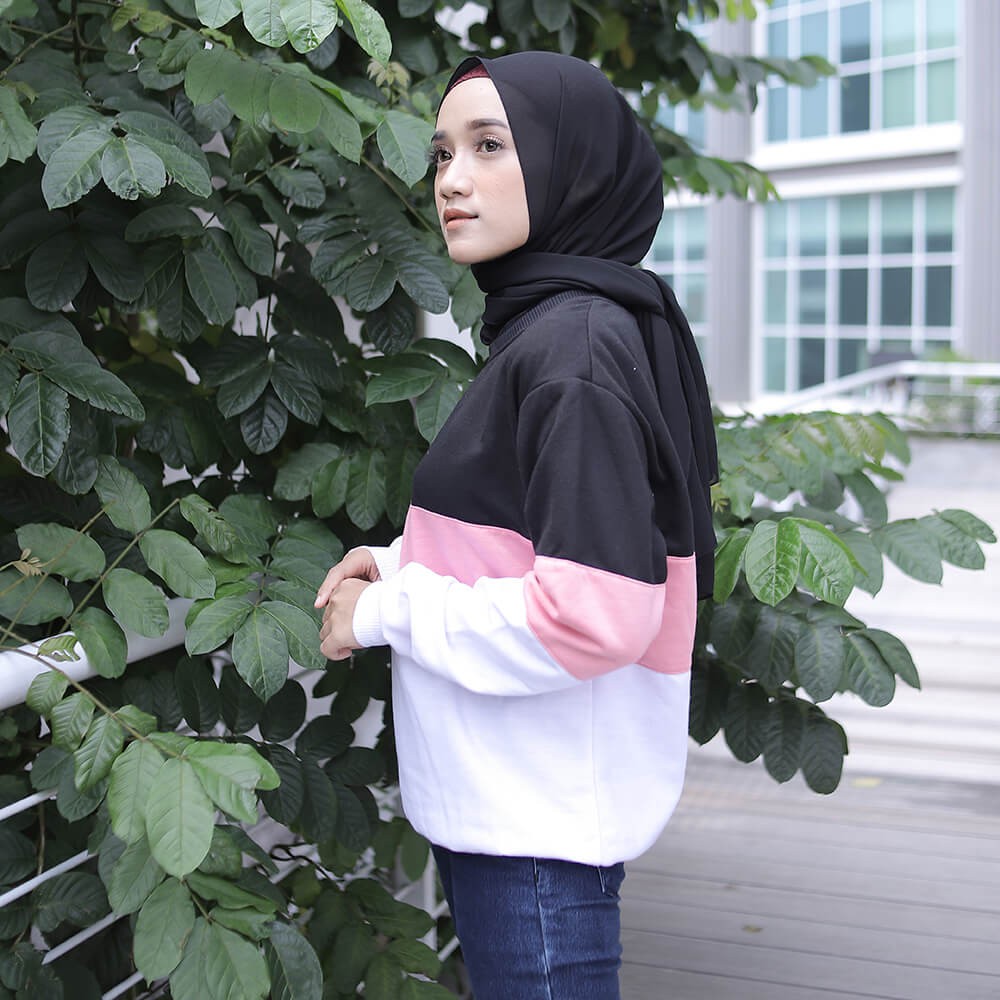 JAKET SWEATER KOREA STYLE PINK PREMIUM SPORTY