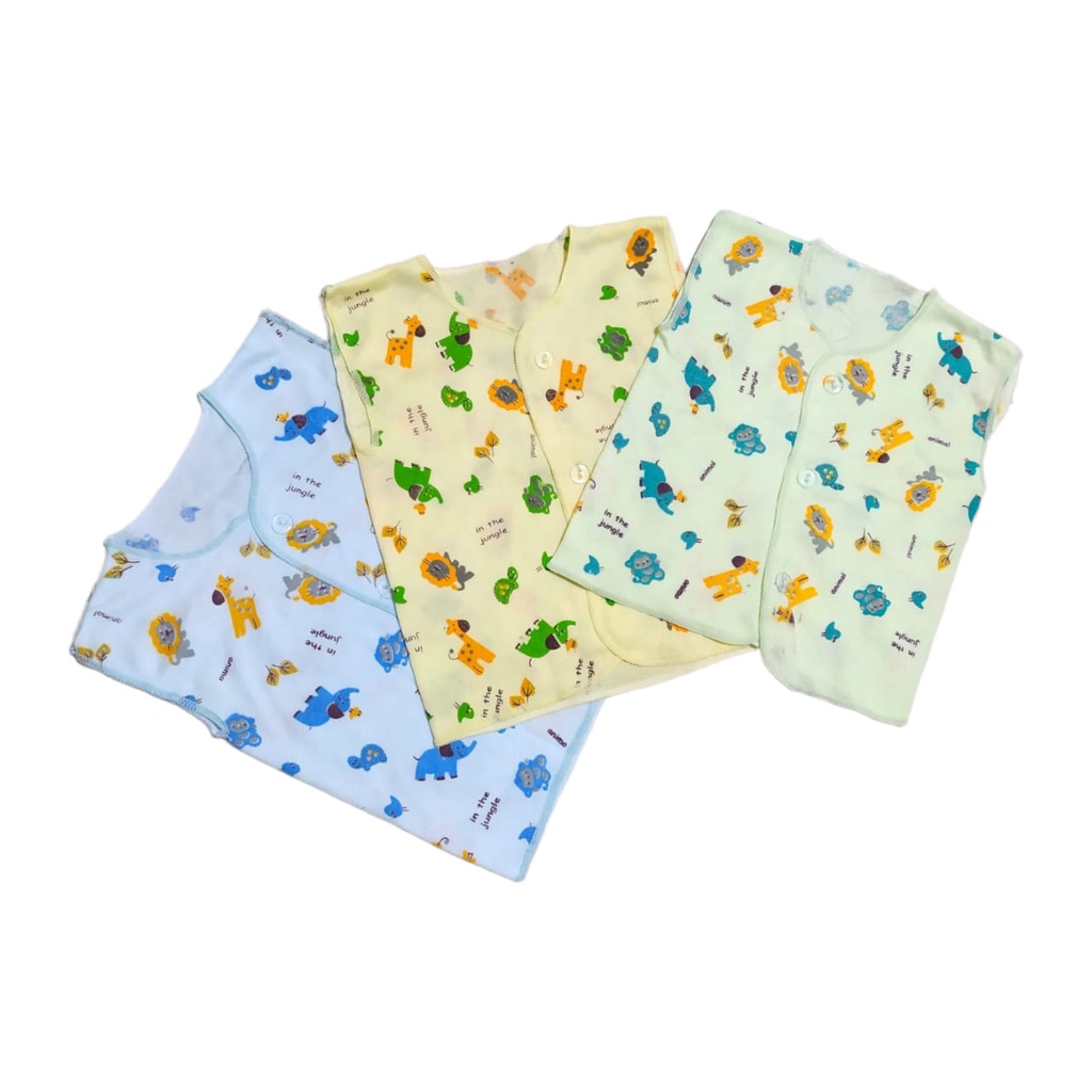 [3 Pcs] Baju Atasan Bayi Motif Polkadot Model Kutung