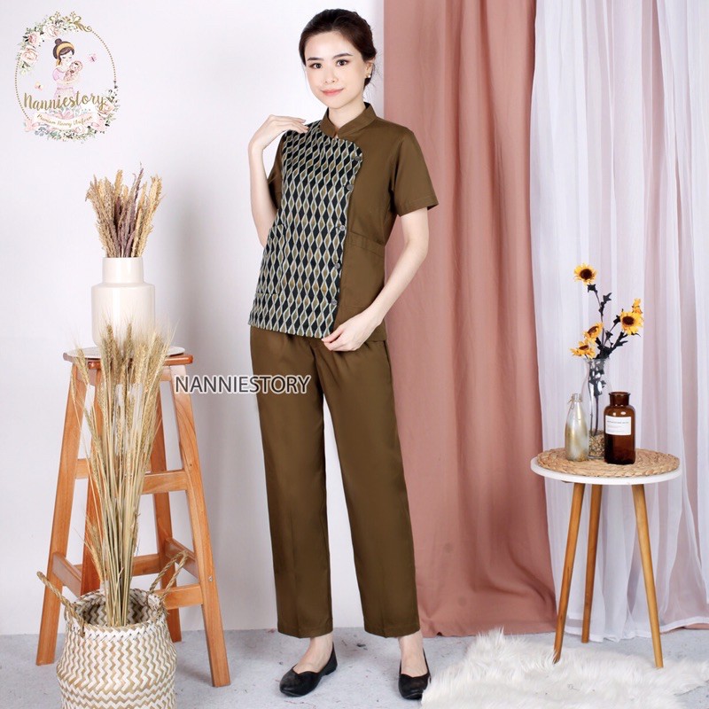 seragam suster brown batik