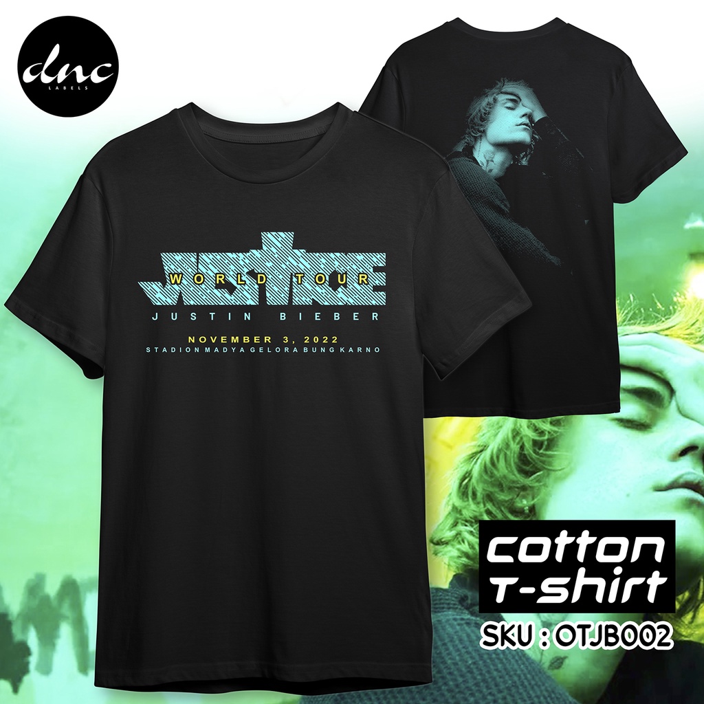 Baju Kaos Konser Justin Bieber Justice World Tour 2022 T-Shirt Jakarta Indonesia OTJB002
