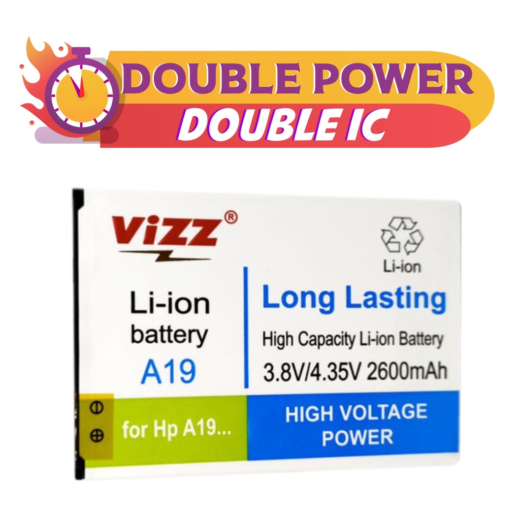 BATERAI VIZZ MITO A19 DOUBLE POWER