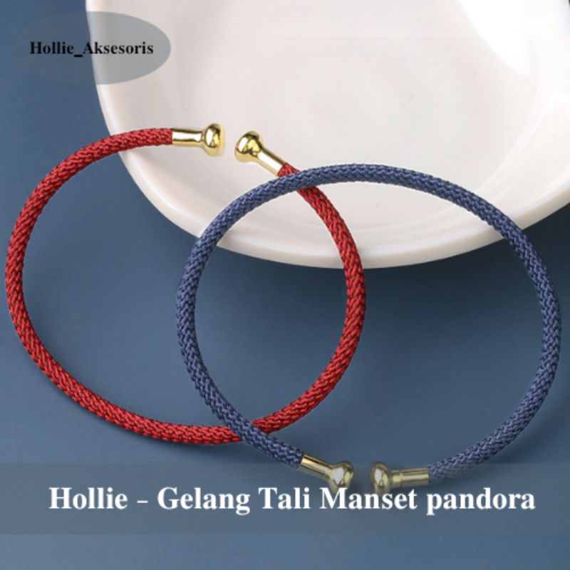 Gelang Tangan Wanita Gelang Tali Kawat Pandora Bahan Untuk Liontin Charm Tau huruf Emas Asli