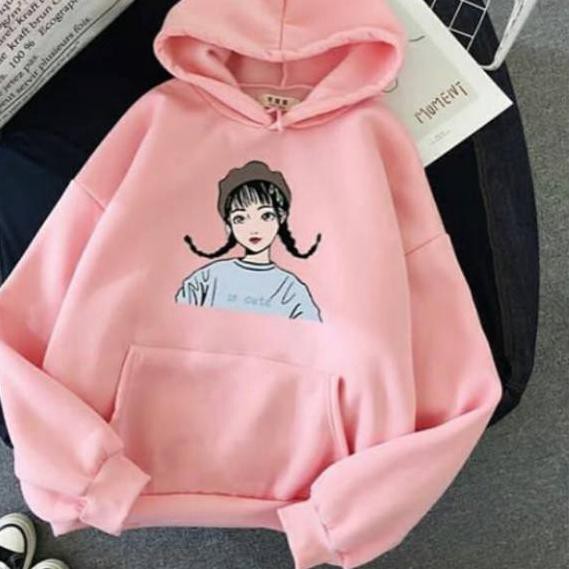 Sweater Hoodie Wanita So Cute Sweater Fleece Kekinian-2