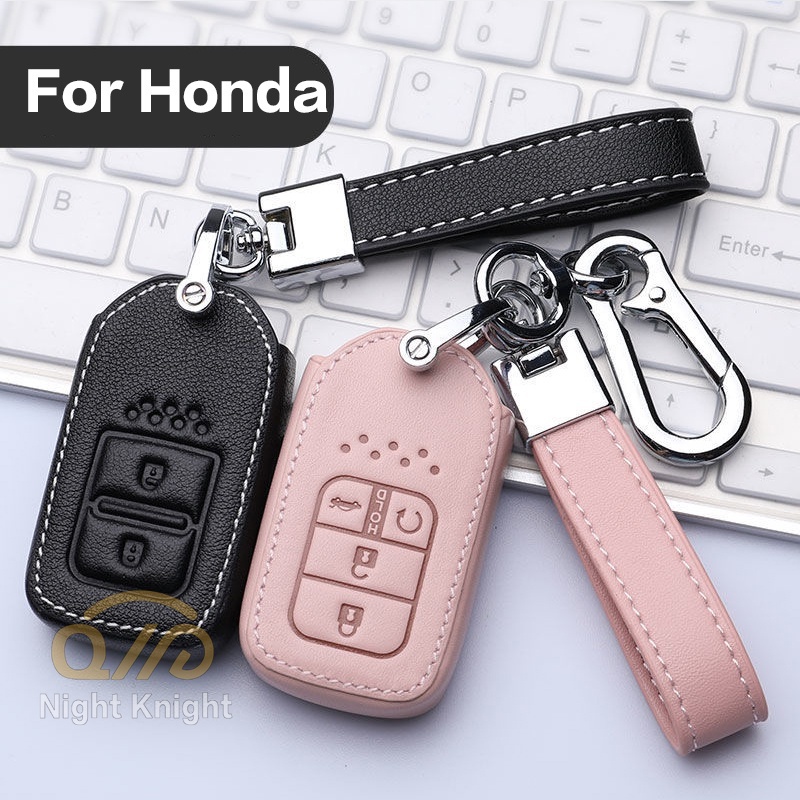 NEW high quality Leather Car Key Case Protection Cover For Honda City Civic Jazz BRV Accord HRV Odyssey CRV