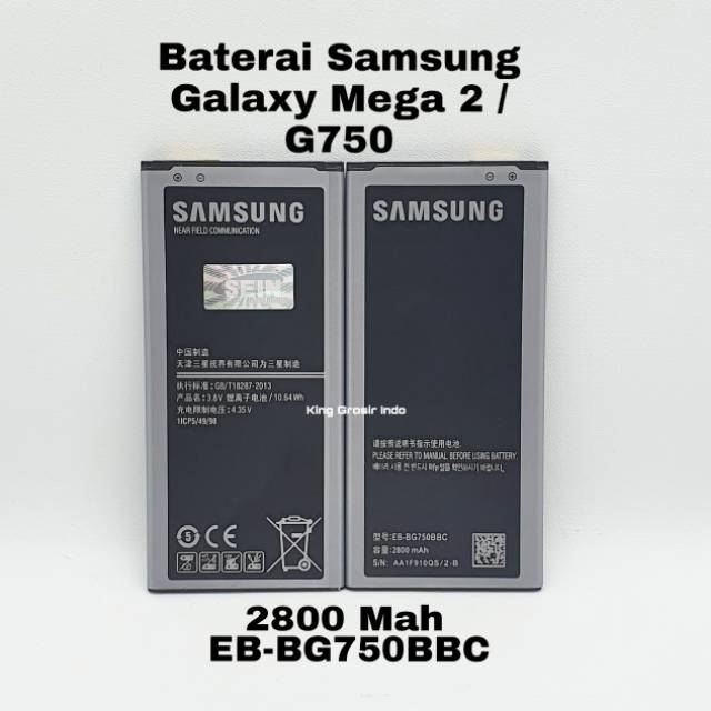 Baterai Samsung Galaxy Mega 2 / G750 Original OEM EB-BG750BBC Battery