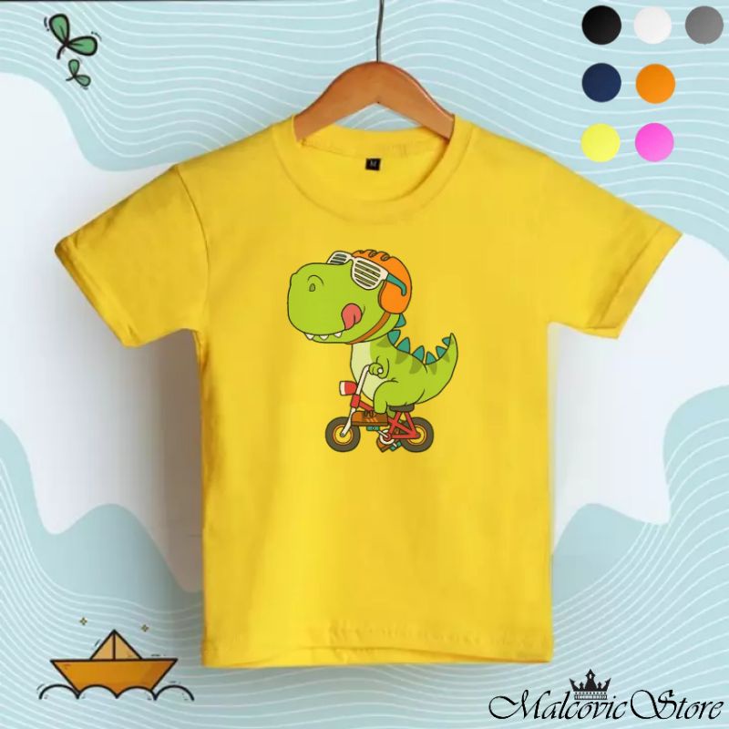 Kaos anak laki laki motif dinosaurus 1-10 tahun/kaos anak dinosaurus /t shirt anak laki laki dinosau