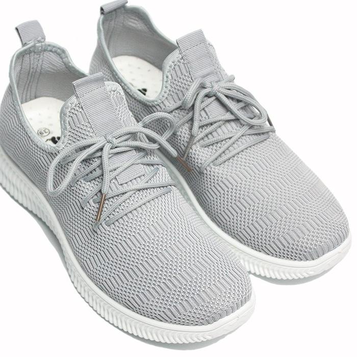 ✭ Dr.Kevin Women Sneaker Sepatu Sport Wanita 589-030 - Abu, Hitam & Putih ☑