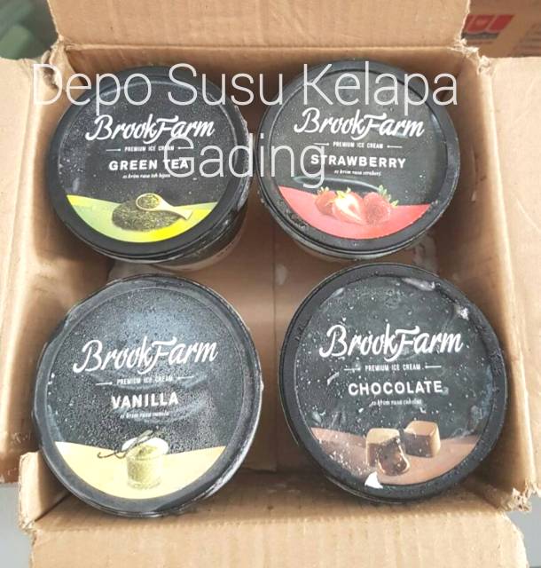 Es Krim Brookfarm All Varian Coklat Matcha Vanilla Strawberry | Ice Cream Premium Import Green tea