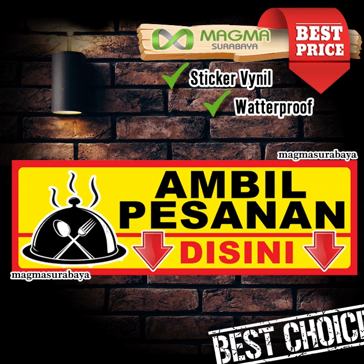 

Stiker Ambil pesanan di sini - magma surabaya - restaurant -kedai -rumah makan- warung